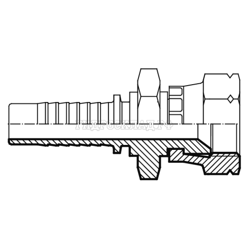 Фитинг JIS(KOMATSU) 36x1.5 DN=32 (0°) (Vitillo SPA)