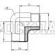 Адаптер 90° ORFS(ш) 2" - ORFS(ш) 2" (Vitillo SPA)