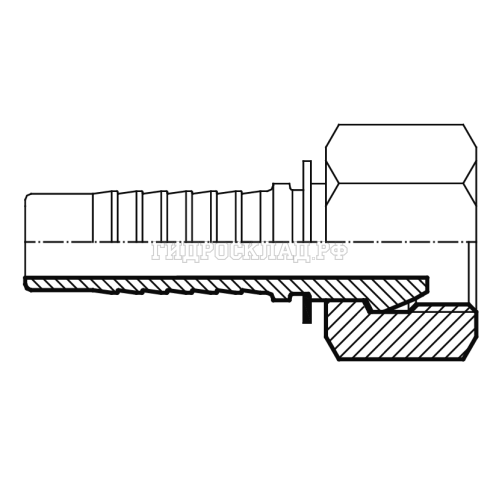 Фитинг DKL-French (г) 20x1.5 DN=06 (0°) PIPE=13.25 (Vitillo SPA)