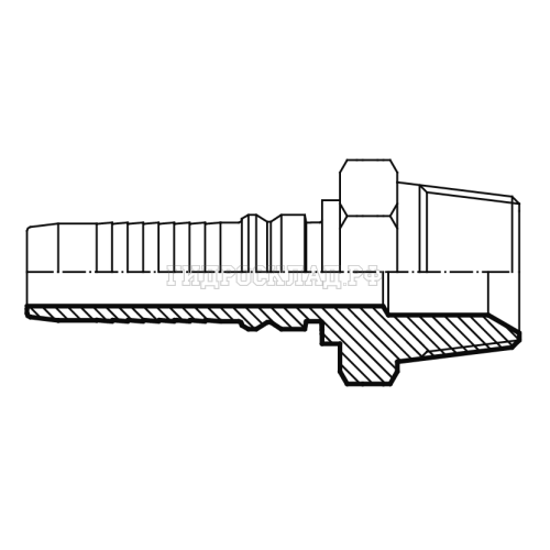 Фитинг BSPT (ш) 1.1/2" DN=40 InterLock (Vitillo SPA)