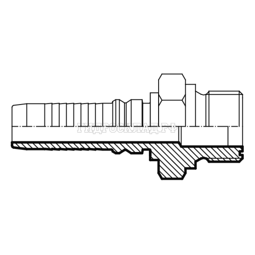 Фитинг ORFS (ш) 1.11/16" DN=32 InterLock (Vitillo SPA)
