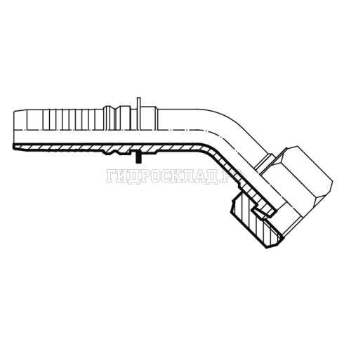 Фитинг ORFS (г) 1.7/16" DN=25 (45°) InterLock (Vitillo SPA)