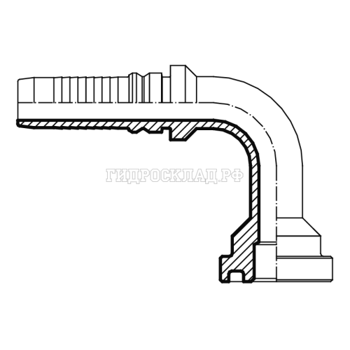Фитинг SFS D=47.6 DN=20 (90°) InterLock long drop (Vitillo SPA)