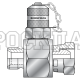 Адаптер M16x2 - с точкой контроля BSP(ш)3/4"-BSP(г)3/4" - мет.колп.с цеп. (Mini Press)