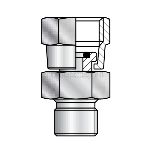 Адаптер манометра G1/4" -  BSPT(ш)1/4" (Mini Press)