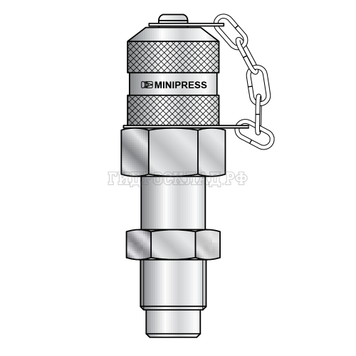 Точка контроля давления M16x2 -  M16x2 - мет.колп.с цеп.  проходной (Mini Press)