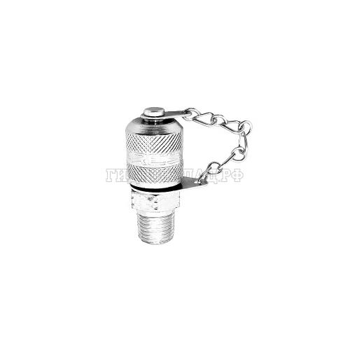 Точка контроля давления M16x2 - 1/4"-18 NPTF Type D (мет.колп.с цеп.) (Mini Press)