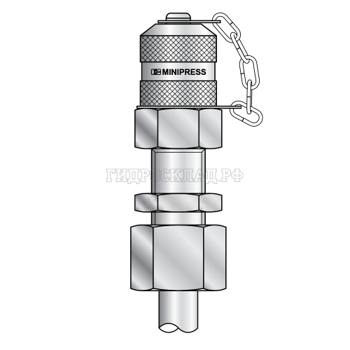 Точка контроля давления M16x2 - DKOS(ш) M20x1.5 - пласт.колп.  проходной (Mini Press)