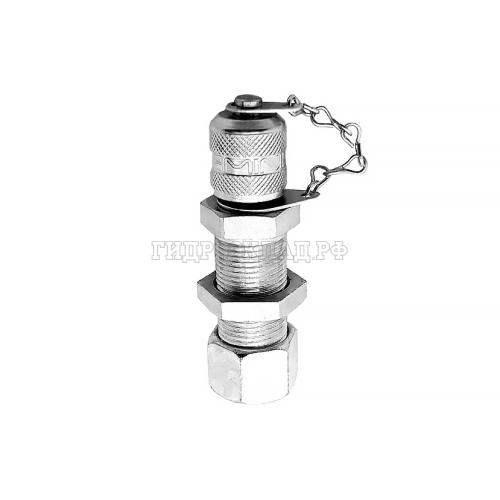 Точка контроля давления M16x2 - JIC(г) 1/2"-20  (мет.колп.с цеп.) (Mini Press)