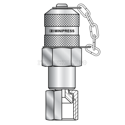 Точка контроля давления M16x2 - JIC(г) 7/16"-20  (пласт.колп.) (Mini Press)