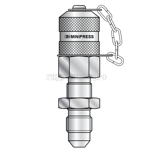 Точка контроля давления M16x2 - JIC(ш) 9/16"-18  (пласт.колп.) проходной (Mini Press)