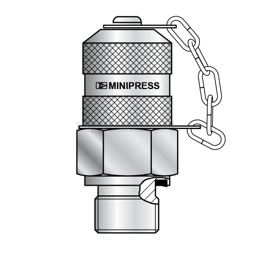 Точка контроля давления M16x2 - Metric(ш) M12x1.5 - мет.колп.с пласт.держ. O-Ring type С (Mini Press)