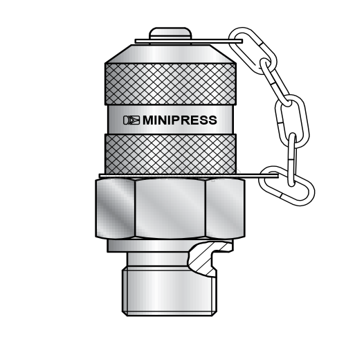 Точка контроля давления M16x2 - Metric(ш) M14X1.5 - мет.колп.с цеп. O-Ring type В (Mini Press)