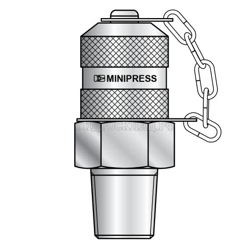 Точка контроля давления M16x2 - NPTF(ш) 1/4"-18 - мет.колп.с пласт.держ. O-Ring type D нержавейка (Mini Press)