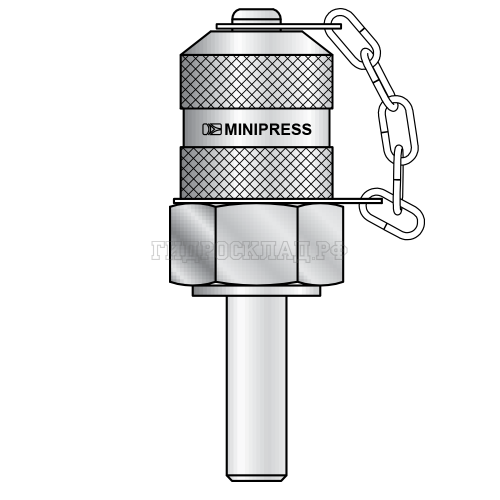 Точка контроля давления M16x2 - Pipe P=10  (мет.колп.с цеп.) (Mini Press)