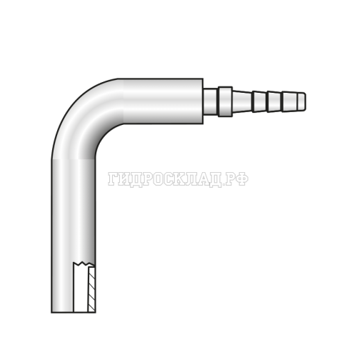 Фитинг BEL/S P=8  Ду=3мм (90°) (Mini Press)