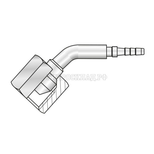 Фитинг BSP(г) 1/8" Ду=2мм (45°) (Mini Press)