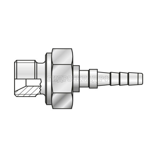 Фитинг BSP(ш) 1/4" Ду=4мм (0°) (Mini Press)