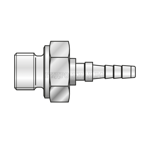 Фитинг BSPP(ш) 1/8" Ду=4мм (0°) (Mini Press)
