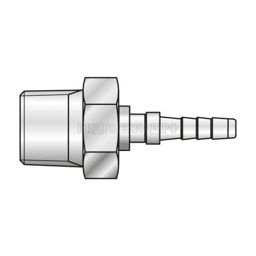 Фитинг BSPT(ш) 1/8" Ду=3мм (0°) (Mini Press)