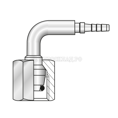 Фитинг DKOL(г) M12x1.5 Ду=3мм (90°) (Mini Press)