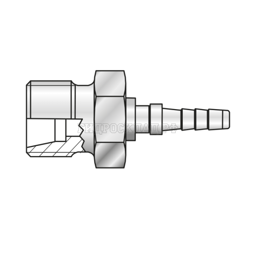 Фитинг DKOL(ш) M16x1.5 Ду=3мм (0°) (Mini Press)