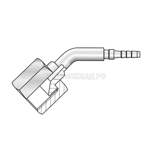 Фитинг JIC(г) 7/16"-20 Ду=3мм (45°) (Mini Press)