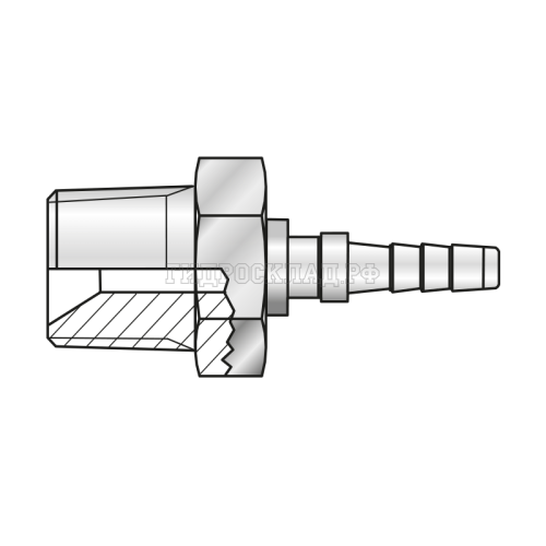 Фитинг NPTF(ш) 1/8"-27 Ду=2мм (0°) (Mini Press)