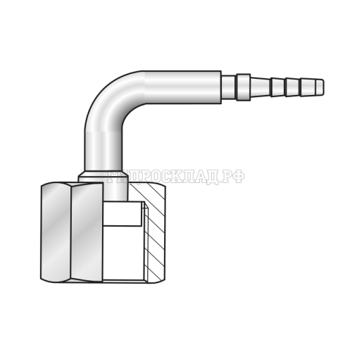 Фитинг ORFS(г) 9/16"-18 Ду=2мм (90°) (Mini Press)
