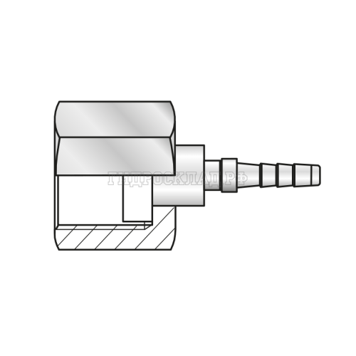 Фитинг ORFS(г) 9/16"-18 Ду=4мм (0°) (Mini Press)