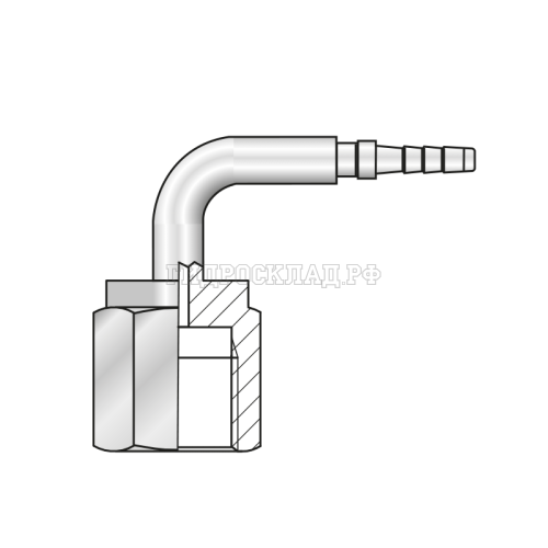 Фитинг к манометру 1/4"-18 NPTF Ду=2мм (90°) (Mini Press)