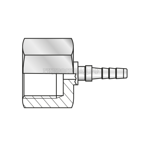 Фитинг к манометру 1/4"-18 NPTF Ду=3мм (0°) (Mini Press)