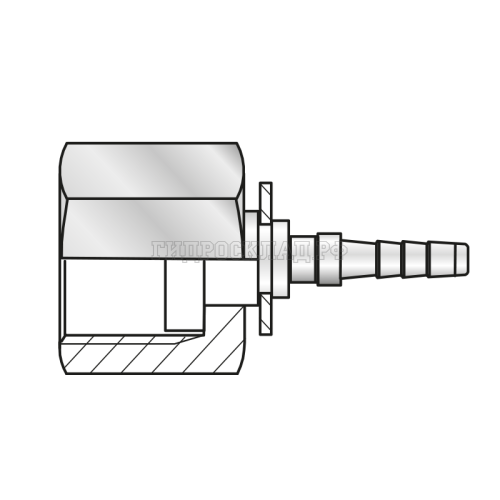 Фитинг к манометру G1/4" Ду=2мм (0°) (Mini Press)
