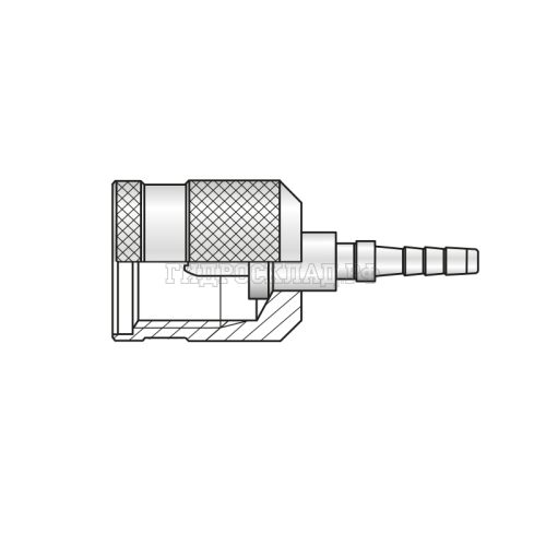Фитинг к точке контроля M16x1.5 Ду=3мм (0°) (Mini Press)