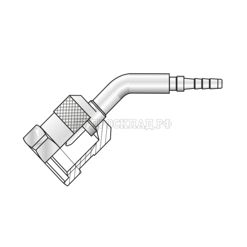 Фитинг к точке контроля M16x1.5 Ду=3мм (45°) Ch=19мм (Mini Press)