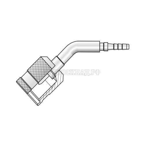 Фитинг к точке контроля M16x2 Ду=3мм (45°) (Mini Press)
