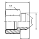 Адаптер  JIC(г) 1.1/16" -  JIC(ш) 7/8" Tipe X (Vitillo SPA)