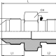 Адаптер  JIC(ш) 1.1/16" - BSPP(ш) 1" Form E (RASTELLI  RACCORDI s.r.l.)