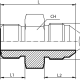 Адаптер ORFS(ш) 1.7/16" - JIC(ш) 1.5/16" (Vitillo SPA)