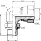 Адаптер 90° ORFS(г) 2" - Metric(ш) 48X2 o.r.+ контргайка (Vitillo SPA)