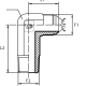 Адаптер 90° JIC(ш) 1.5/8" - BSPT(ш) 1" L2=127 удлин. (Vitillo SPA)