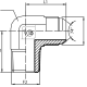 Адаптер 90° JIC(ш) 7/16" - NPT(ш) 1/4" (RASTELLI  RACCORDI s.r.l.)