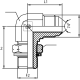 Адаптер 90° JIC(ш) 7/16" - Metric(ш) 10X1 o.r.+ш+ контргайка (Vitillo SPA)