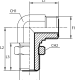 Адаптер 90° ORFS(ш) 2" - ORFS(ш) 2" контргайка (Vitillo SPA)