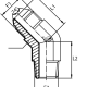 Адаптер 45° JIC(ш) 1.5/8" - BSPT(ш) 1.1/4" (Vitillo SPA)