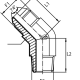 Адаптер 45° JIC(ш) 7/16" - NPT(ш) 1/8" (Vitillo SPA)