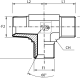 Адаптер тройник  JIC(ш) 1.5/8" - BSPT(ш) 1.5/8"  - JIC(ш) 1.5/8" (Vitillo SPA)