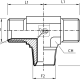 Адаптер тройник  JIC(ш) 9/16" - JIC(ш) 9/16" - NPT(ш) 3/8" (Vitillo SPA)