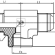 Адаптер тройник  JIC(ш) 9/16" - JIC(ш) 9/16" - BSPP(F) 1/4" (Vitillo SPA)