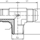 Адаптер тройник  JIC(ш) 9/16" - JIC(ш) 9/16" - NPT(ш) 1/4" (Vitillo SPA)